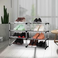 Raft pentru pantofi Xerhnan cu 4 niveluri, pentru max. 8 perechi de pantofi - negru 8