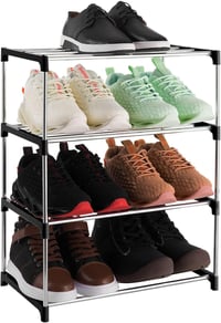 Raft pentru pantofi Xerhnan cu 4 niveluri, pentru max. 8 perechi de pantofi - negru 1