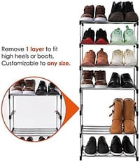 Raft pentru pantofi Xerhnan cu 4 niveluri, pentru max. 8 perechi de pantofi - negru 7