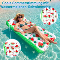 Saltea gonflabilă de apă Xerteam cu model de pepene galben alb, cu tetieră și orificii de scurgere, pentru adulți, pentru piscină și plajă 4
