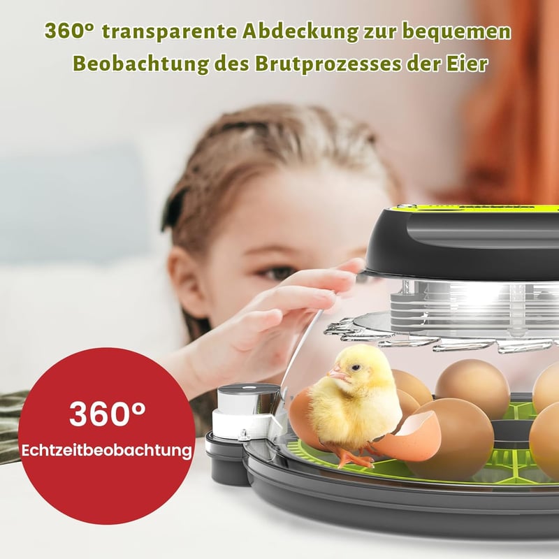 XFD-8 Keltetőgép 8 Tojáshoz - Automata Forgatás, Külső Víztartály, Digitális Hőmérséklet Szabályozás, Csirke és Fürj Tojásokhoz