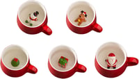 Xfeyaqlo Karácsonyi Bögre Szett 350ml - Mikulás, Rénszarvas, Hóember Porcelán 5