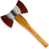 Xforst Viking kétfejű fejsze 42 cm 1,4 kg kovácsolt szénacél pengével hickory nyéllel bőr vágóvédővel 1