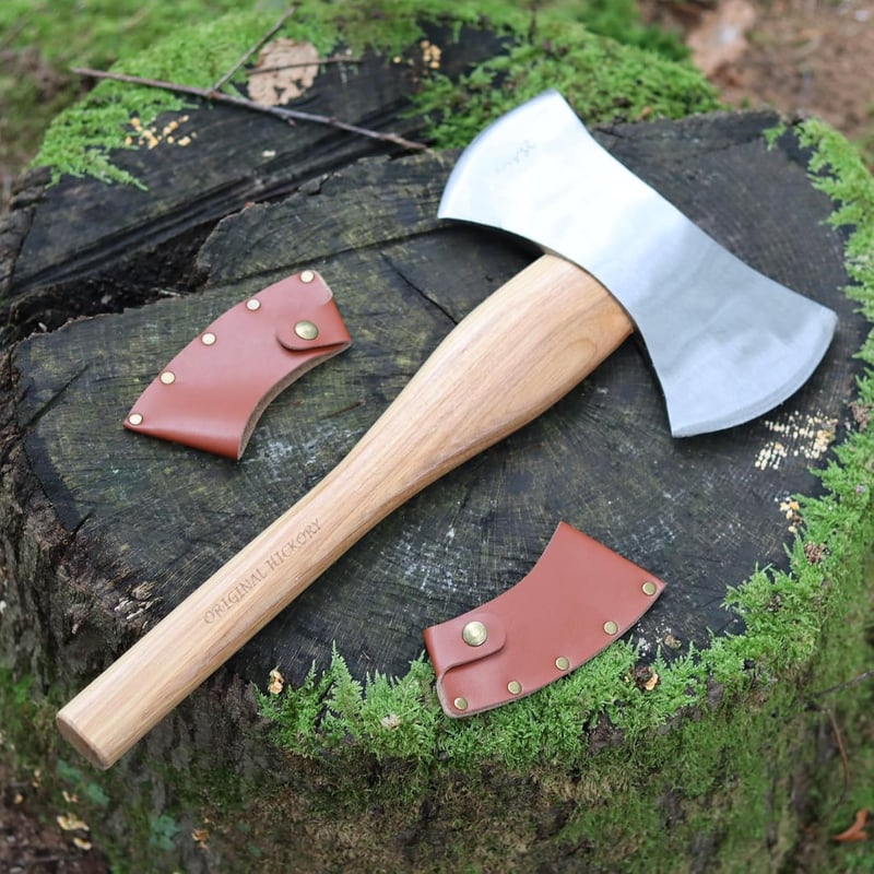 Xforst Viking kétfejű fejsze 42 cm 1,4 kg kovácsolt szénacél pengével hickory nyéllel bőr vágóvédővel