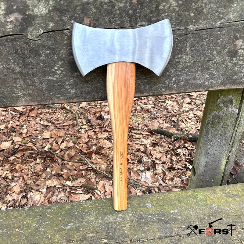 Xforst Viking kétfejű fejsze 42 cm 1,4 kg kovácsolt szénacél pengével hickory nyéllel bőr vágóvédővel