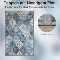 Xfrog Virágmintás Boho Szőnyeg 160x230cm - Csúszásmentes Mosható Puha Szőnyeg Nappalihoz 2