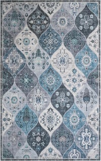 Xfrog Virágmintás Boho Szőnyeg 160x230cm - Csúszásmentes Mosható Puha Szőnyeg Nappalihoz 7