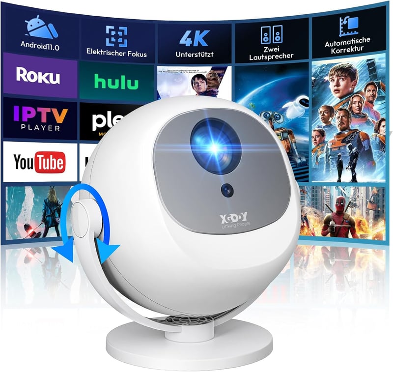 XGODY 720P Hordozható Mini Projektor 4K 1080P WiFi6 HDMI PS5 Kompatibilis
