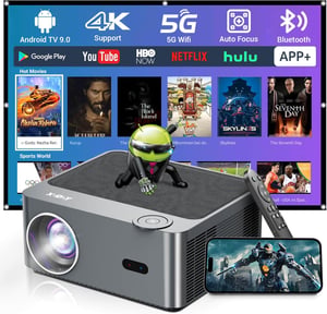 XGODY A45 Android projektor, natív 1080P FHD, 500 ANSI, autofókusz, WiFi, Bluetooth
