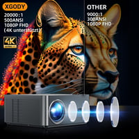 XGODY A45 4K Android Projektor 1080P FHD, 500 ANSI Autofókusz, WiFi Bluetooth Otthoni Mozi 3