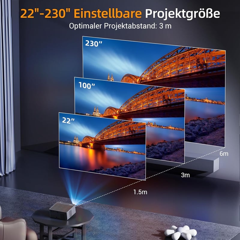 XGODY A45 4K Android Projektor 1080P FHD, 500 ANSI Autofókusz, WiFi Bluetooth Otthoni Mozi