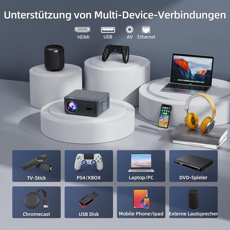 XGODY A45 4K Android Projektor 1080P FHD, 500 ANSI Autofókusz, WiFi Bluetooth Otthoni Mozi