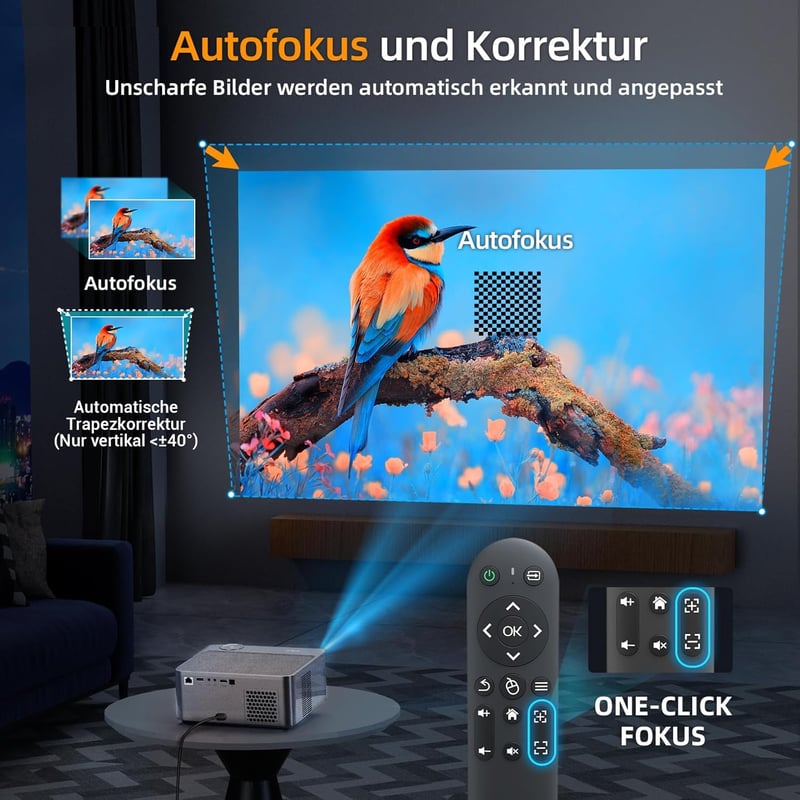 XGODY A45 4K Android Projektor 1080P FHD, 500 ANSI Autofókusz, WiFi Bluetooth Otthoni Mozi