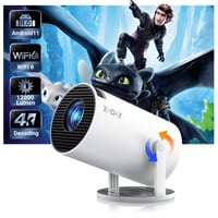 Prenosný projektor Xgody Gimbal 3, Android TV 11.0, WiFi 6, Bluetooth 5.0, 12000 lúmenov, podpora 4K, natívne HD rozlíšenie 720p, automatická korekcia lichobežníkového skreslenia, otočný stojan 1
