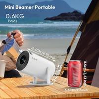 XGODY Gimbal 3 Mini Projektor Android 11.0, Natív 720P HD 4K Támogatás, 12000 Lumen WiFi 6 Bluetooth Hordozható Beamer Otthoni Mozi 3