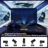 XGODY Gimbal5 Hordozható Mini Projektor Android 11 Rendszerrel - Natív 1080P Felbontás, 4K Támogatás, 5G WiFi, 180° Forgatható, Fekete 3