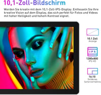 XGODY P60PRO 10,1" 4G LTE Tablet, Android 13, 12GB RAM, 128GB Tárhely, Billentyűzettel, 8000mAh Akkumulátor, FHD IPS Kijelző, Dual SIM 6