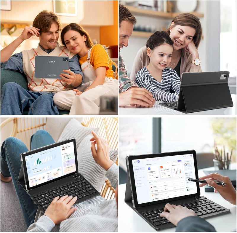 XGODY P60PRO 10,1" 4G LTE Tablet, Android 13, 12GB RAM, 128GB Tárhely, Billentyűzettel, 8000mAh Akkumulátor, FHD IPS Kijelző, Dual SIM