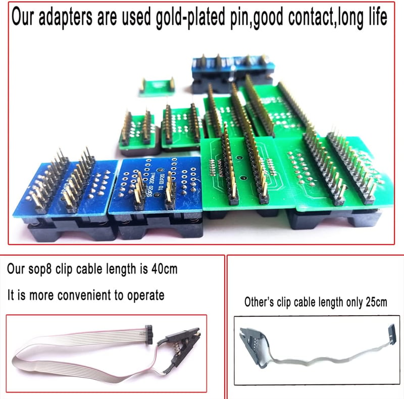 XGOIENZI T48 USB Programozó 22 Adapterrel - Xgecu TL866II Plus EPROM Flash BIOS Chip Programozó Windows Kompatibilis MCU AVR IC Fejlesztéshe