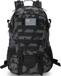 XHSM Taktikai hátizsák férfi túra egynapos Molle vízálló 30L EDC fekete terepszínű mintával USA zászló paccsal 1