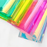 XHT 10 kom A4 Holografska prozirna PVC irizirajuća vinilna zrcalna folija laserska za ručni rad DIY mašne torbe nakit 30x21 cm serija A 4