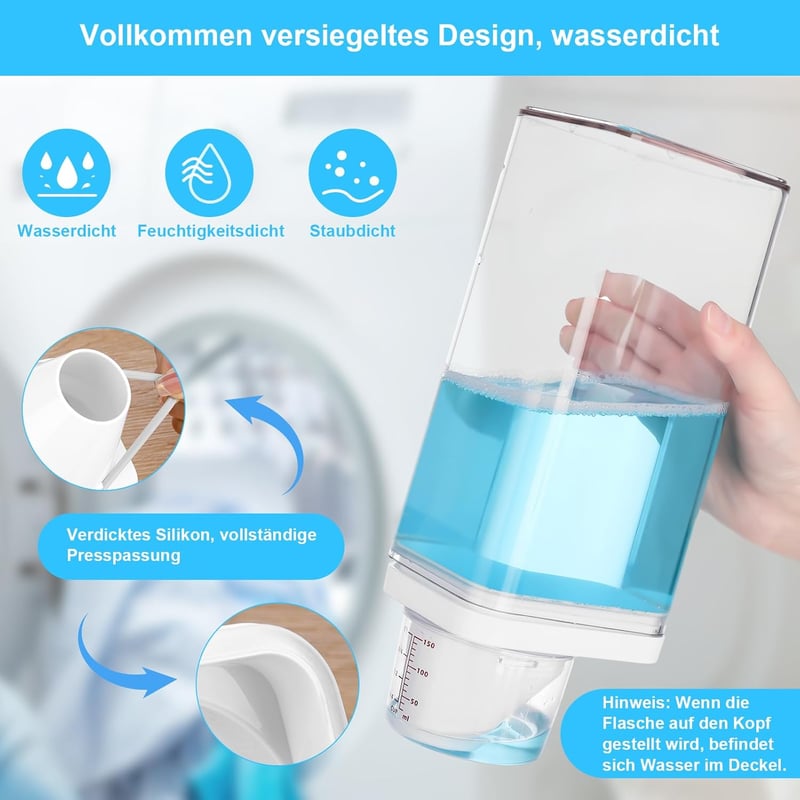 Xialvyu 2db 1500ml Mosószer Tároló Adagolóval Multifunkcionális Tartály