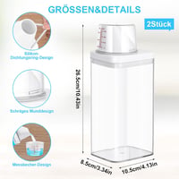 Xialvyu 2db 1500ml Mosószer Tároló Adagolóval Multifunkcionális Tartály 2