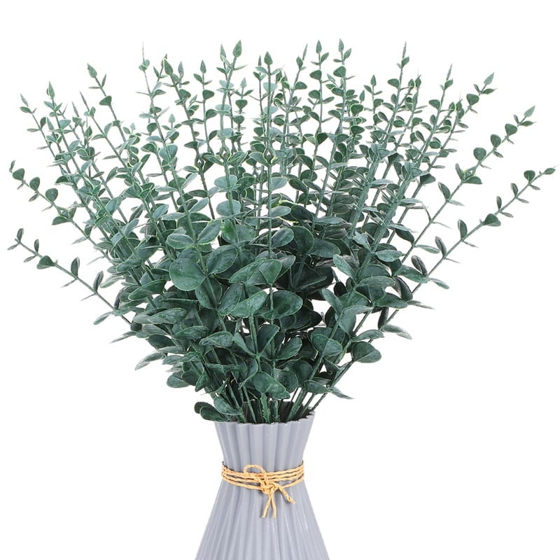 Xialvyu 50 bucăți ramuri de eucalipt artificiale pentru decor, 38 cm lungime, plantă artificială pentru decorarea mesei și a locuinței