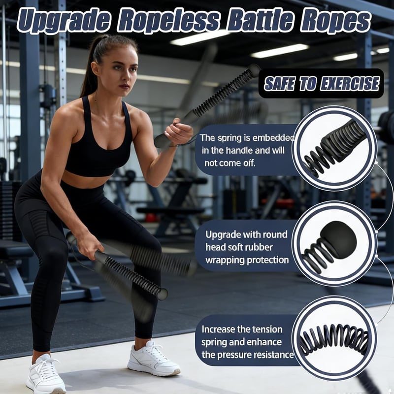 Xiangqianzou 2 db Ropeless Battle Rope - Súlyozott edzéseszköz otthoni edzéshez