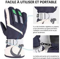 XIAOHAWANG Gyerek Sí Kesztyű Vízálló Téli Mittens 4-7 Év Fiú Lány Kerékpár Túrázás 4