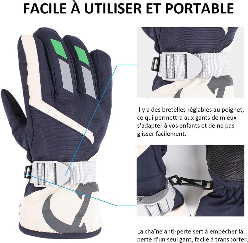 XIAOHAWANG Gyerek Sí Kesztyű Vízálló Téli Mittens 4-7 Év Fiú Lány Kerékpár Túrázás