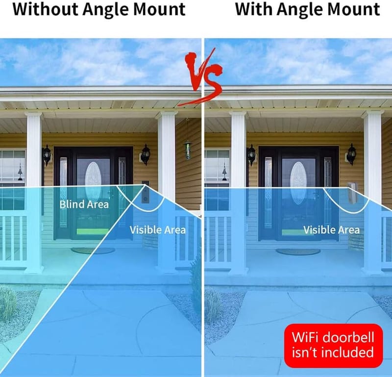XIAOJUN Állítható Szögű Csengő Tartó Konzol Video Kaputelefonhoz Ring Doorbell Fali Rögzítő Szürke Bal és Jobb Oldali