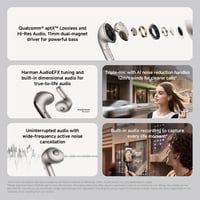 Polootevorené slúchadlá Xiaomi Buds 5 s ANC potlačením hluku, 6,5+39-hodinovou výdržou batérie, biele 3