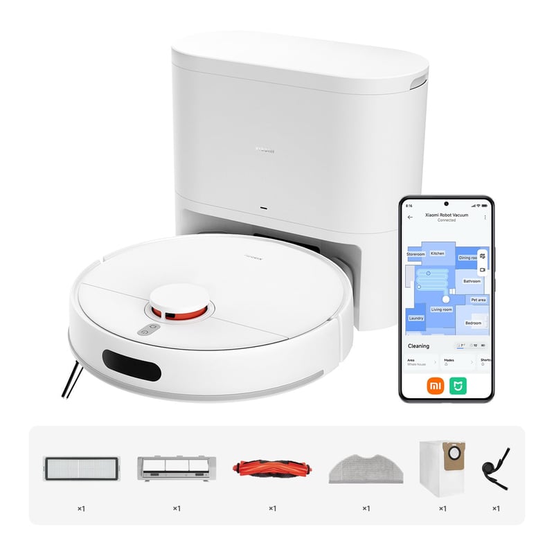 Robotický vysávač Xiaomi H40 s vyprázdňovacou stanicou, sací výkon 10 000 Pa, automatické vyprázdňovanie nádoby na prach