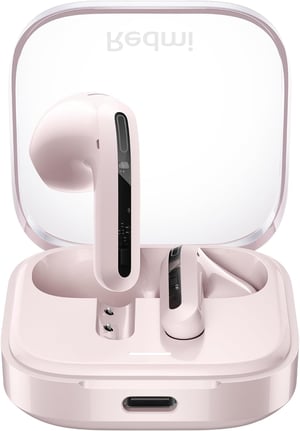 Xiaomi Redmi Buds 6 Active True Wireless Bluetooth fülhallgató, rózsaszín, töltőtokkal, félnyílt kialakítás, 6+30 óra akkumulátor