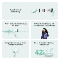 Bluetooth slúchadlá Xiaomi Redmi Buds 6 – zelené, duálny menič, 49 dB aktívne potlačenie hluku, výdrž batérie 10+42 hodín, odolnosť voči vode IP54 2