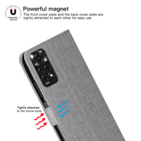 Siva preklopna futrola za Xiaomi Redmi Note 11 s pretincem za kartice i stalkom 4