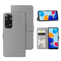 Siva preklopna futrola za Xiaomi Redmi Note 11 s pretincem za kartice i stalkom 1