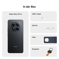Smartfón Xiaomi Redmi Note 15 Pro 12+512 GB, čierny, 6500 mAh batéria, 200 MP fotoaparát, odolnosť voči vode IP65, 6,77-palcový FHD+ AMOLED displej, Android 5