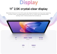 Xiaomi Redmi Pad 2 tablet 4GB/128GB, 11 colos kijelző - szürke 3