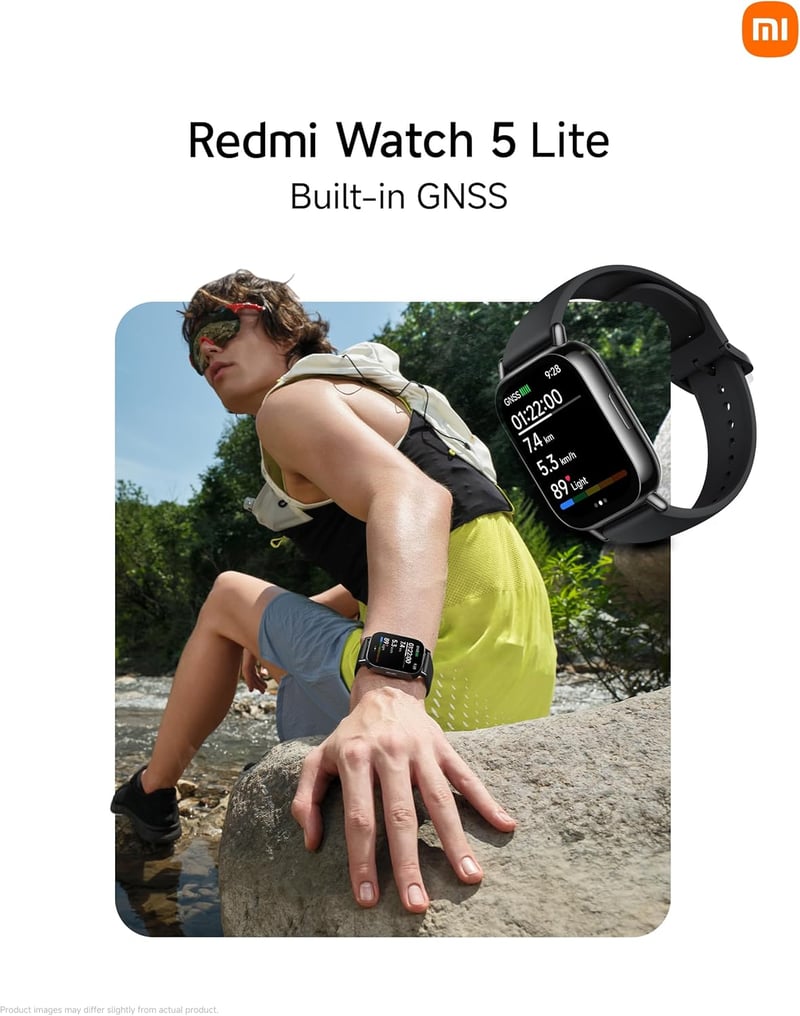 XIAOMI Redmi Watch 5 Okosóra - Fitness Tracker, Vérnyomásmérő, Hosszú Akkumulátor - black, Modern
