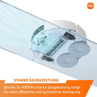 Robotický vysávač a mop Xiaomi Robot Vacuum S10+ – sací výkon 4000 Pa, nádoba na prach 450 ml, nádržka na vodu 200 ml, laserová navigácia, 3D vyhýbanie sa prekážkam, biely 3