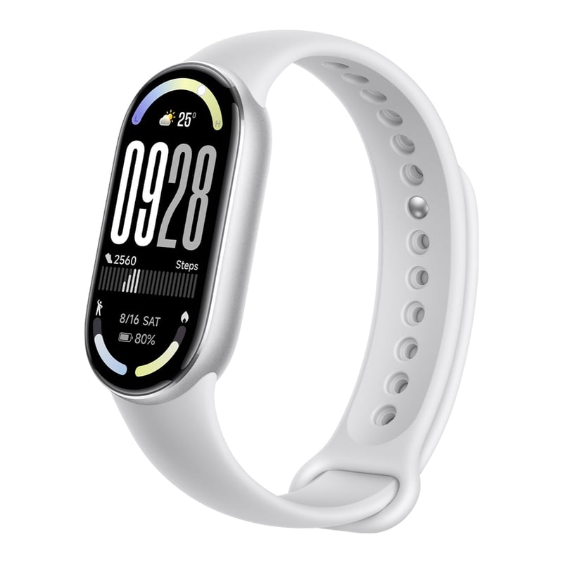 Inteligentný náramok Xiaomi Smart Band 10 strieborný – 1,72" AMOLED displej, 21-dňová výdrž batérie, vodoodolnosť 5ATM, meranie tepu a SpO2, viac ako 150 športových režimov