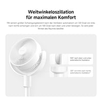 Ventilator cu picior Xiaomi Smart Standing Air Circulation Fan EU - debit de aer 1440 m³/h, circulație 3D, control inteligent 5