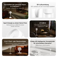 Ventilator cu picior Xiaomi Smart Standing Air Circulation Fan EU - debit de aer 1440 m³/h, circulație 3D, control inteligent 2