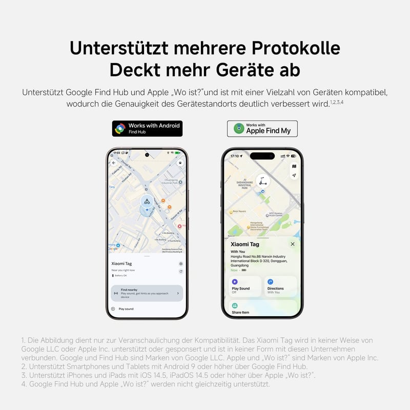 Xiaomi Smart Tag Apple Find My és Google Android kompatibilis nyomkövető 4 csomag - One Size, Pack of 4, Xiaomi tag