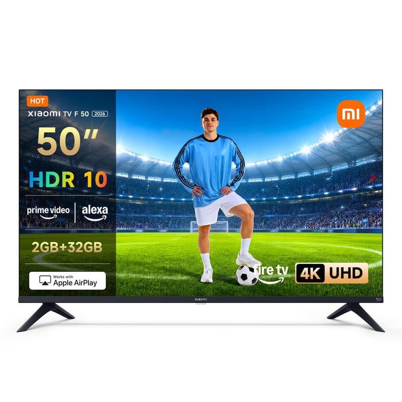 Inteligentný televízor Xiaomi TV F 50, 50 palcov (127 cm), 4K UHD, Fire OS8, HDR10, MEMC, 120Hz Game Boost, trojitý tuner DVB-C/S/T/T2, hlasové ovládanie Alexa, Apple AirPlay