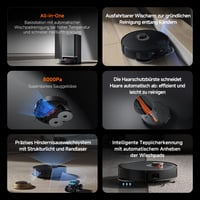 Robotický vysávač Xiaomi X20 Max s funkciou mopovania, sací výkon 8000 Pa, mopovacie ramená 2