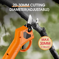 XIAZIR Akkumulátoros Metszőolló 30mm Vágásátmérővel - 21V 2000mAh Dupla Akkumulátor, SK5 Acél Penge, Kertészeti Elektromos Ágvágó Olló 3