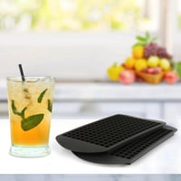 XIEJ Silikónová forma na ľad 3 ks – 160 mini kociek (1 cm), 24x12 cm, opakovane použiteľná tácka na ľad do koktailov a whisky, čierna 2